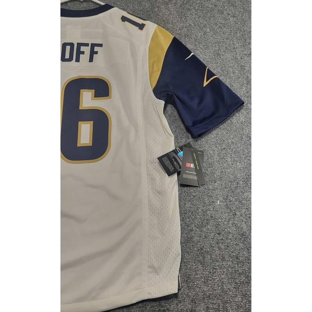 Nike Los Angeles Rams Jared Goff #16 On-Field White NFL Jersey Men's Size Medium - Picture 9 of 14